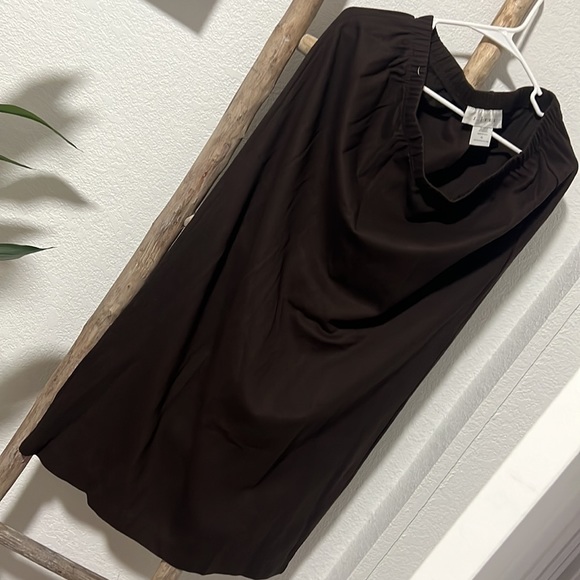 J jill chocolate Brown skirt two piece set top L and skirt XL - Picture 5 of 7